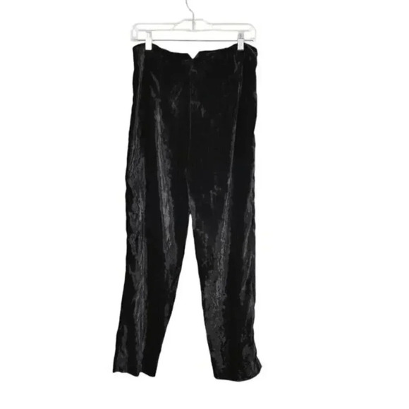 Zara Crushed Velvet Pants High Waist Black  Super Soft Size Medium - Picture 7 of 12